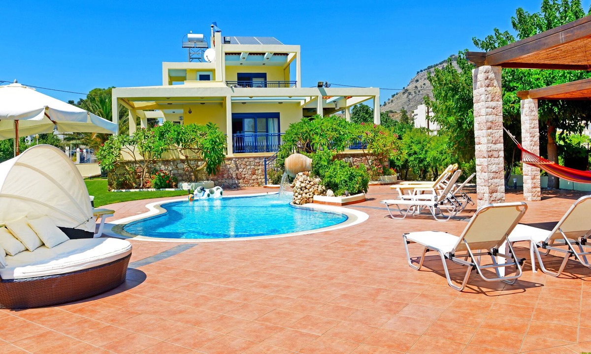 Lardos Villa | Beachfront Villa with Private Pool in Pefkos, Lindos, Rhodes. "Villa-Angelina".