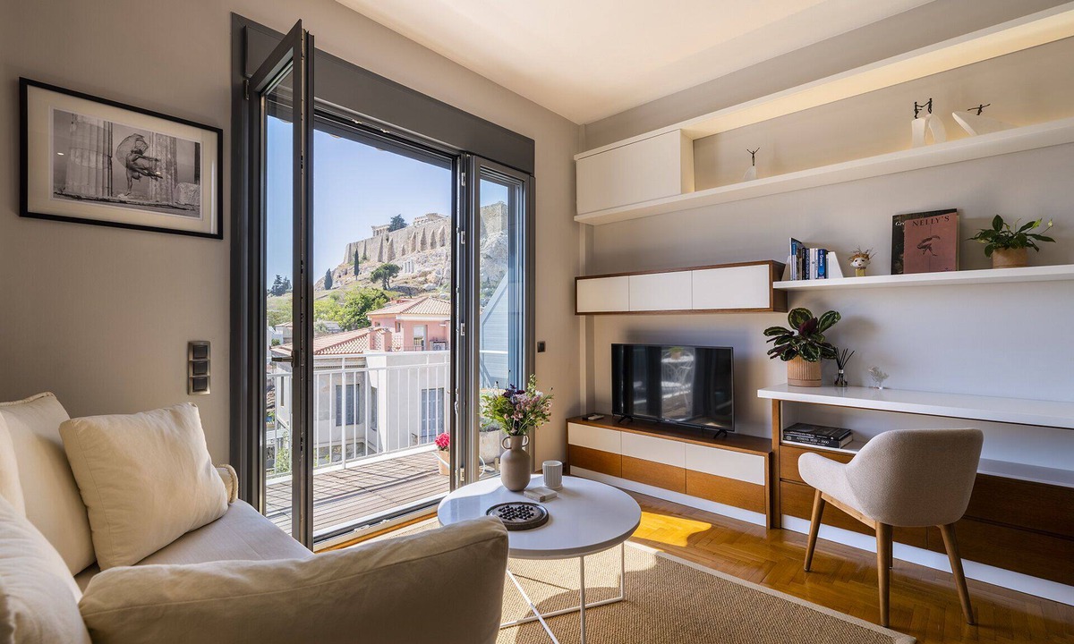 Plaka Apartment | Phos, an eclectic suite with stunning Acropolis view.