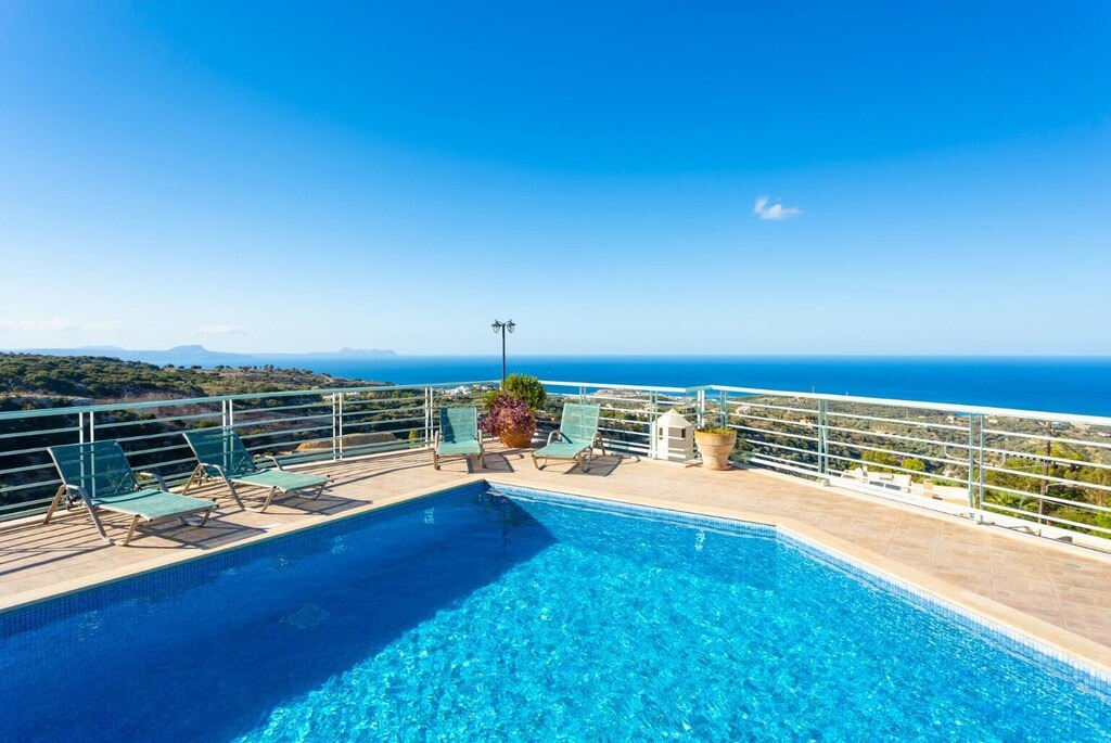 Roussospiti Villa | Villa Selini: Private Pool, Sea Views, A/C, WiFi, Eco-Friendly