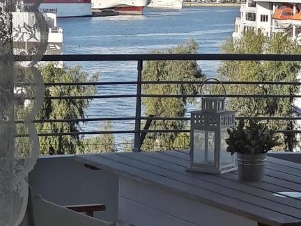 Piraeus Apartment | Chic style 2 bedroom apartment, great views of Piraeus cruise port