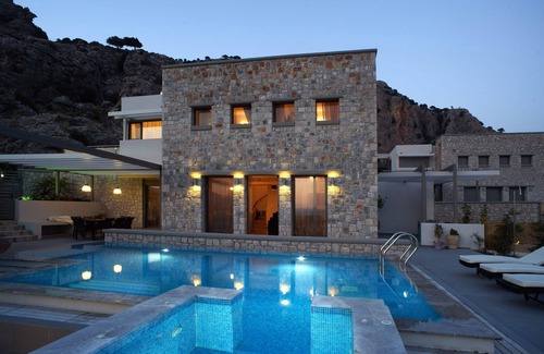 Pefkos Villa | R 337 3 Bedroom Villa with Private Swimming pool with spa ( heated) and Stunning Sea Views