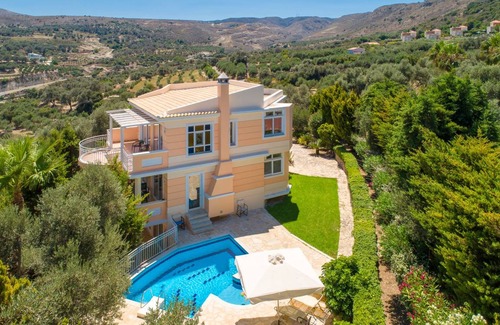 Agia Triada Villa | Villa Pelagos: Large Private Pool, Sea Views, A/C, WiFi, Eco-Friendly