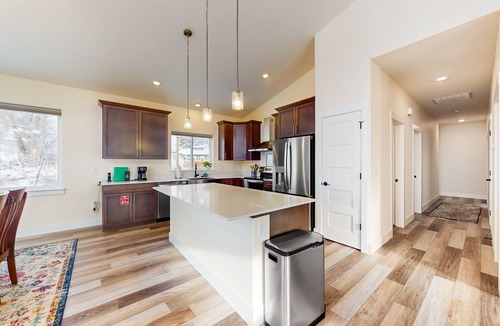Manson House | Adventure pad with water views, deck, open layout, games, W/D, & central AC