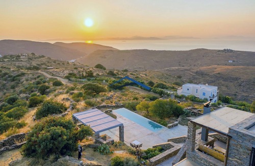 Kea Villa | Beautiful eco-friendly "Agrikea" with a swimming pool, sea and sunset view
