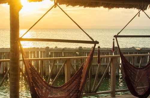 Thatch Caye Resort | Breezy Overwater Bungalow w/Incredible Views - Private Patio & A/C Included