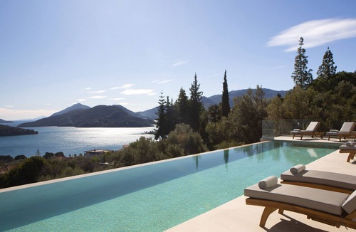Perigiali Villa | Elegant stone-built Villa, with heated pool and amazing view
