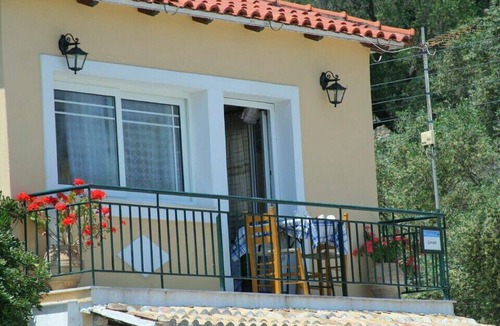 Longos Apartment | Limani: Walk to Beach, Sea Views, A/C, Car Not Required