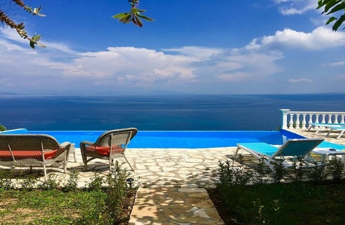 Perama Villa | Lovely Well Located Villa, Private Infinity Pool, Spectacular Sea Views close to Benitses Resort!