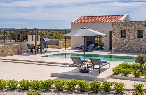 Tersanas Villa | Modern villa with private heated pool and great view!