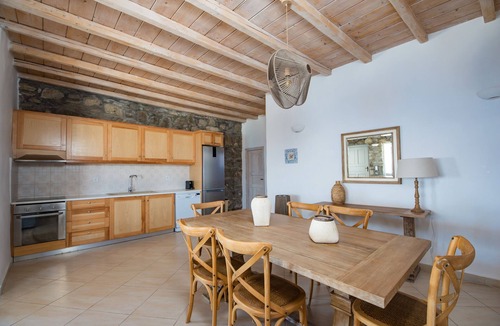 Kanalia Villa | Natural Stone Villa has amazing view in town and aegean private pool free park