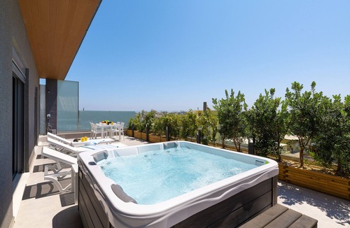 Petaloudes Apartment | Rhodes SkyLine Suite with out Door Jacuzzi Sea View A1