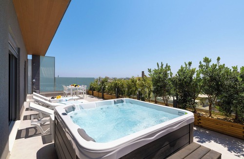 Petaloudes Apartment | Rhodes Skyline Suite With out Door Jacuzzi Sea View A1