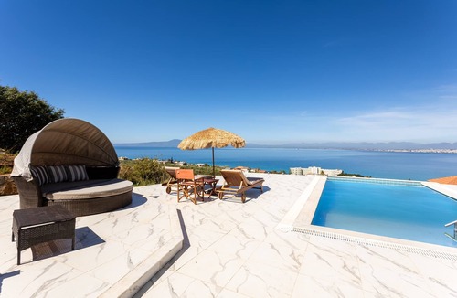 Diasella Apartment | Seaview Getaway with Pool and Panoramic Views