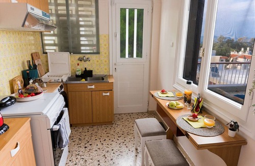 Nea Makri Apartment | Summer condo, huge balconies, 5-minute walk to beach.