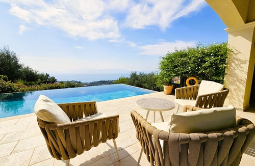 Skala Villa | Villa Asteri - Secluded Location, Panoramic Sea Views, Infinity Pool.