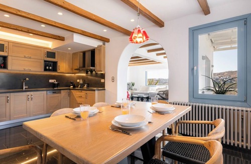 Ornos Villa | Villa Dame Sea view terrace villa 5 bdrms, WiFi, A/C in enchanting Mykonos