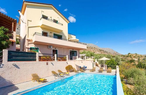 Vlachiana Villa | Villa Zeus: Large Private Pool, Sea Views, A/C, WiFi
