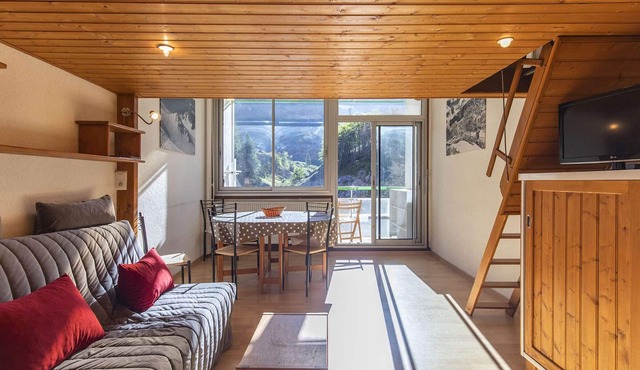 Cozy studio for 4, balcony with mountain view, near Gourette slopes