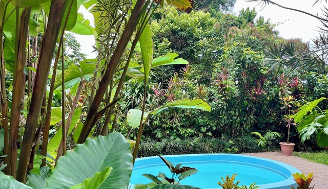 Linda cabaña rústica en Sarapiqui de Heredia con piscina y wifi