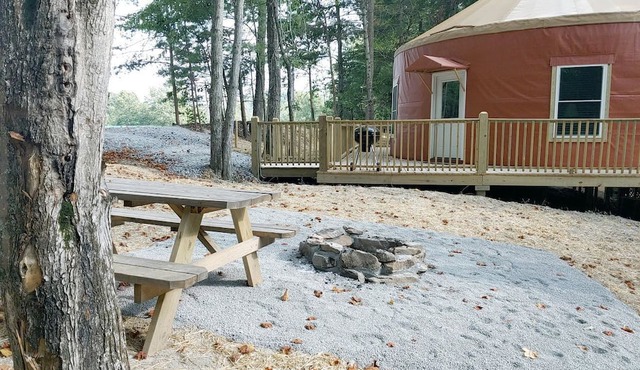 Riverside Mongolian Yurt Glamping Retreat for Six in Virginia