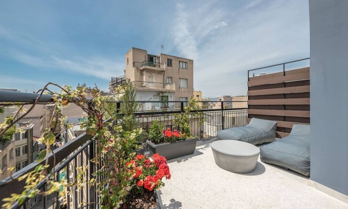 Monastiraki Apartment | Designer penthouse with huge private balcony, Acropolis view