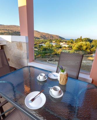 Georgioupolis Apartment | Georgioupoli Studio 2 with a pool and lake views