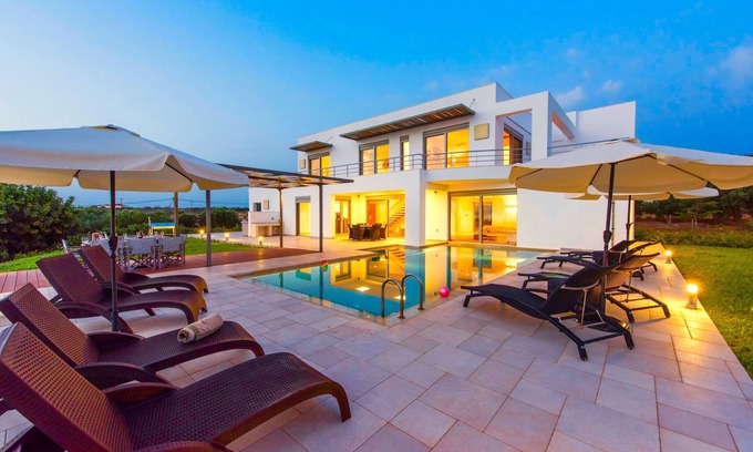 Stavros Villa | Modern, stylish villa with 3 bedrooms, private pool and amazing sea views