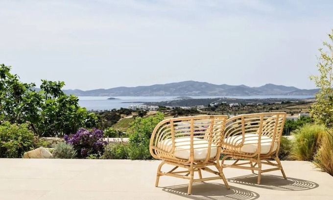 Paros Villa | Panoramic Vineyard Villa w/Large Private Pool 18m