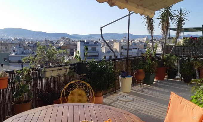 Petralona Apartment | Penthouse Balcony close to Acropolis