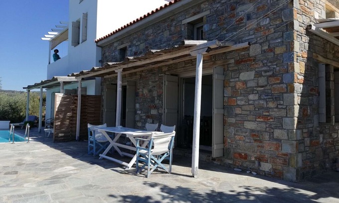 South Pelion Apartment | Whole villa # for 4 adults + 4 children - panorama sea view with pool